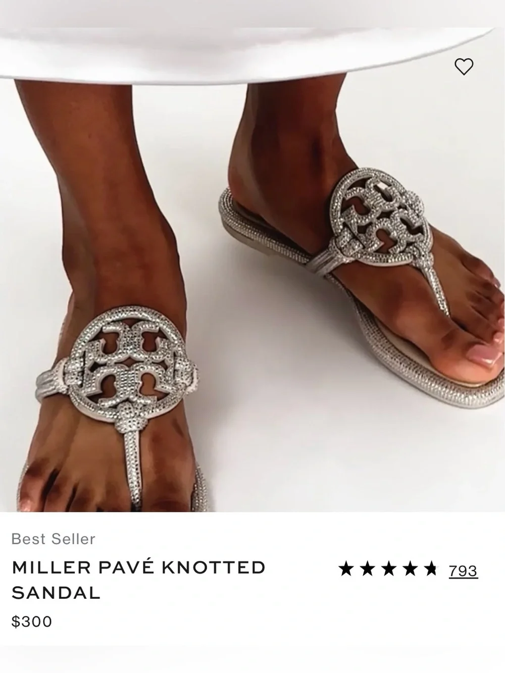 Tory Burch Stone Gray Miller Pavé Knotted Sandals - Picture 14 of 14